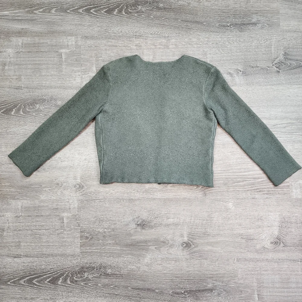 BE GOOD Organic Cotton Grean Open Face Cardigan Jacket Size Medium